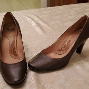 3 inch heel soft leather brown heels